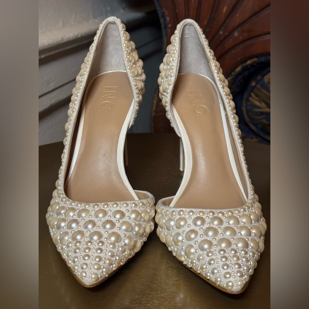 INC Women's Kenjay d'Orsay Pumps, Created for Macy's Pearl Embellished - warn 1x - Picture 2 of 8
